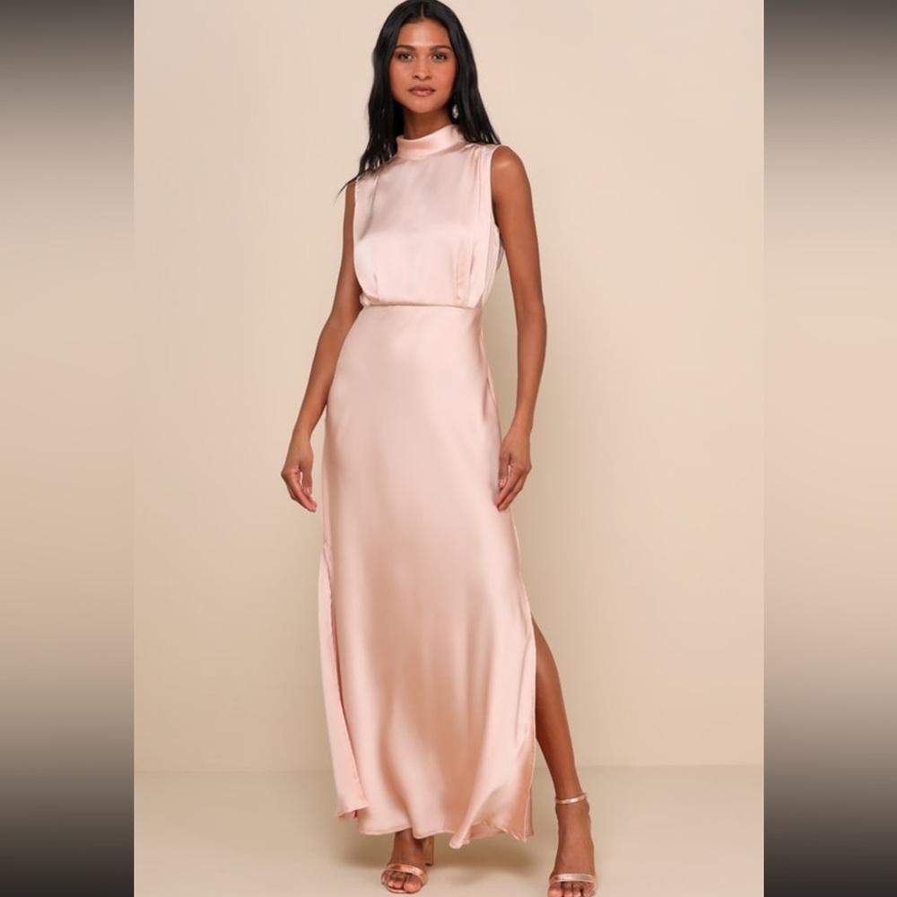 Blush Satin Maxi